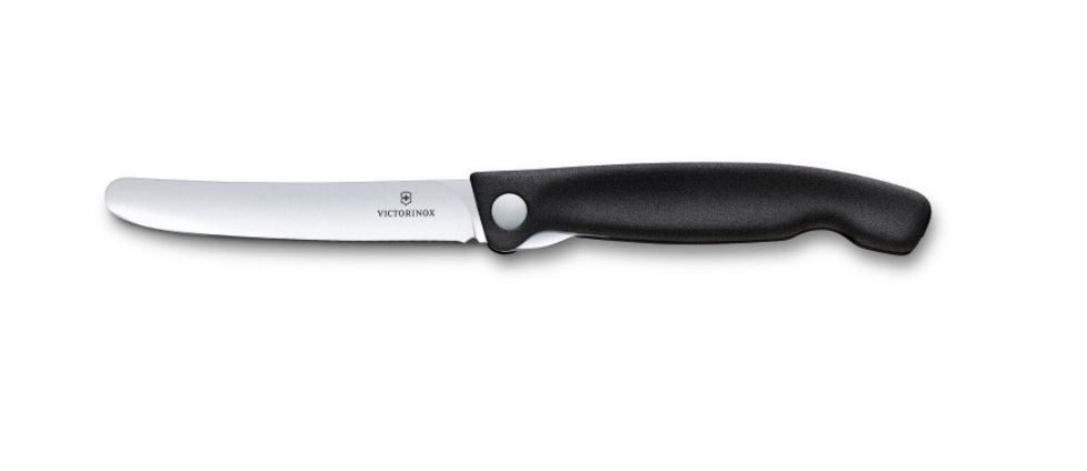 Victorinox Swiss Classic - Cuchillo de pelar plegable, borde ondulado,  color naranja, 4.3 pulgadas