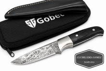 STEFAN GOBEC - CUCHILLO DE DAMASCO Y MICARTA NEGRA